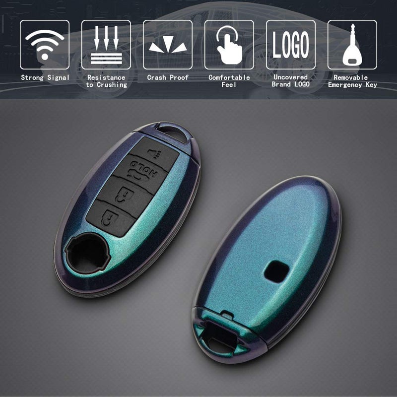 TANGSEN Key Fob Case Black Cover Compatible with Infiniti EX FX X G JX M Q QX Series Altima Coupe Armada GTR Maxima Murano Cross CABRIOLET Pathfinder Rogue SENTRA Versa 4 Button Keyless Entry Remote - Image 3